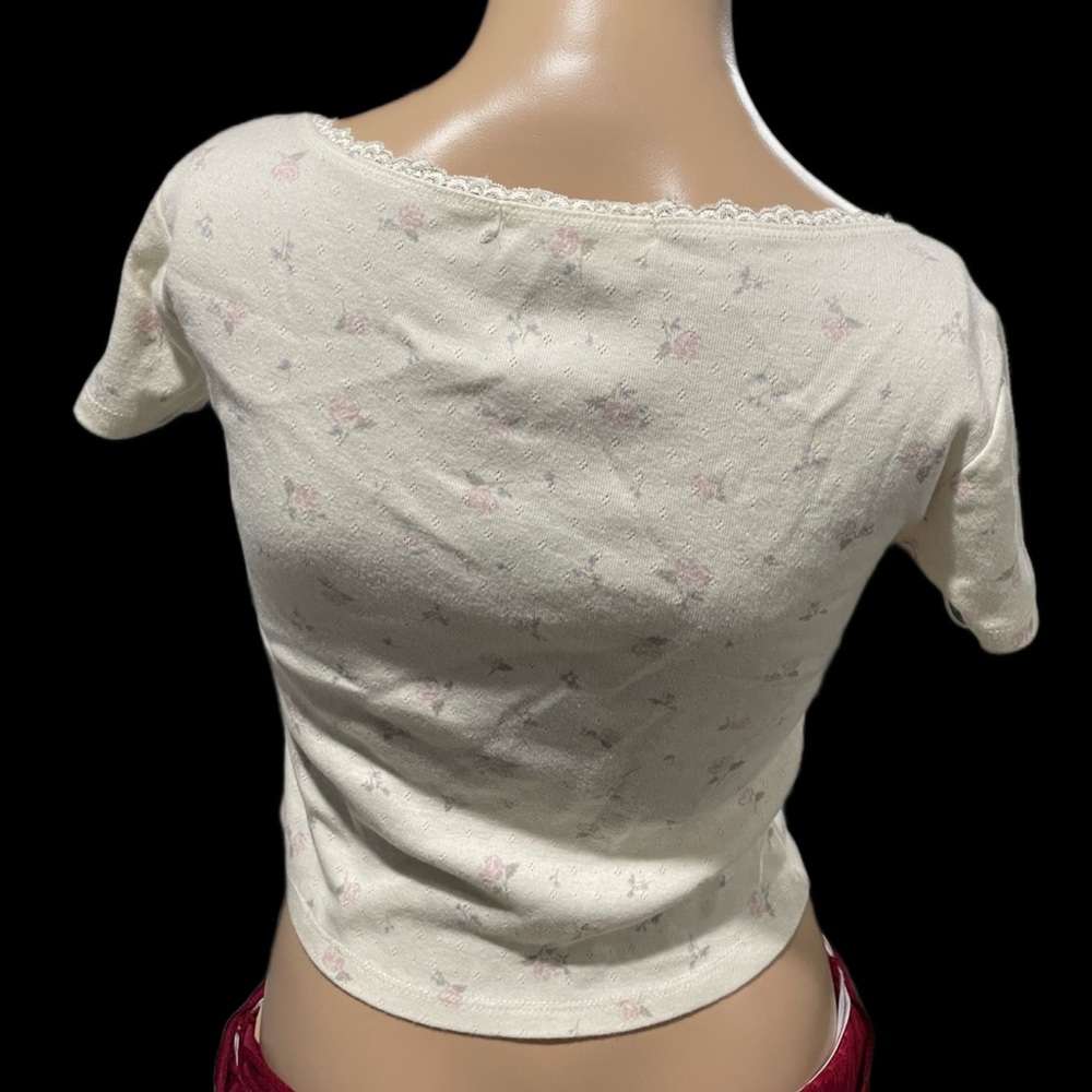 Pink Rose Cream Lace Top - Picture 3 of 4